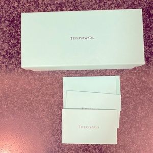 Tiffany eye glasses case box only + paperwork pouch.